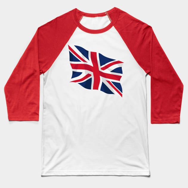 United Kingdom Waving Flag Illustration Baseball T-Shirt by hobrath